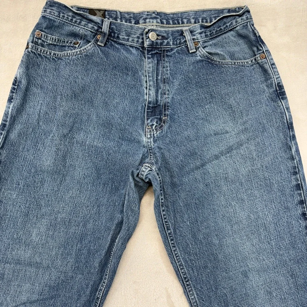 VTG Express Jeans Mens 33x32 Blue Loose Boot Fit Medium Wash Denim Baggy Y2K